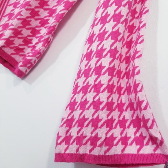 Anthropologie Dolan Striped and Houndstooth Pink Sweater - Picture 8 of 11